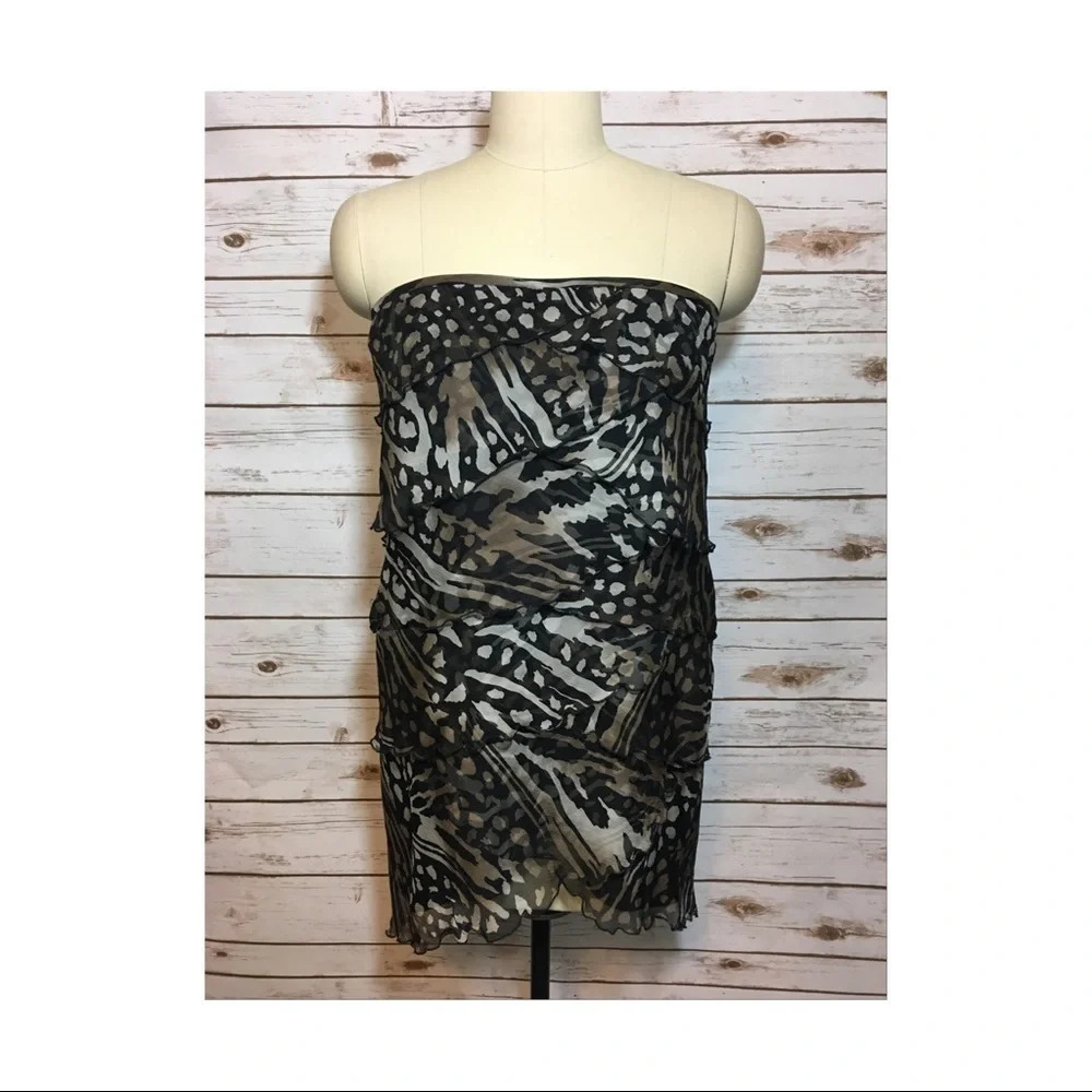Tadashi 100% Silk Strapless Top Blouse 8 NWT
